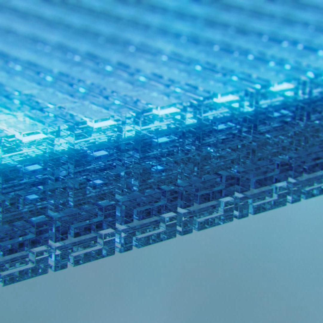 CGI de capas de recubrimiento ultrafino comprimido gracias a la irradiación de iones en los recubrimientos ZEISS DuraVision.