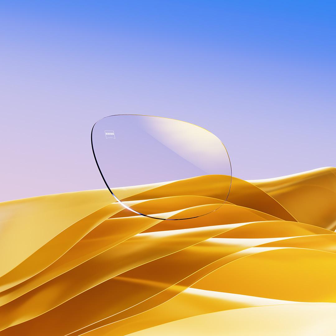 Imagen de ZEISS DuraVision Gold UV con un reflejo residual dorado.
