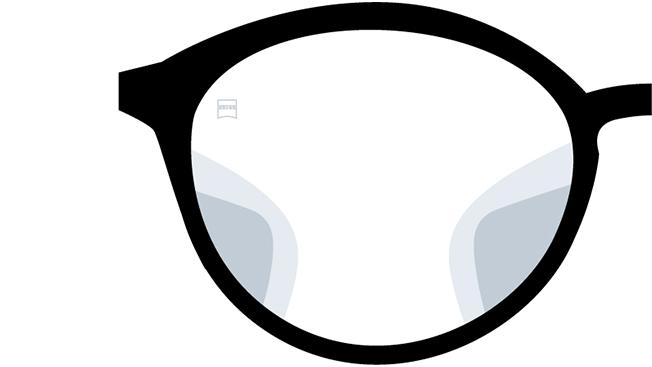 Visualización con los lentes ZEISS Digital Light 2 3Dve. La imagen muestra cómo se ve a través de los lentes con las zonas borrosas. 