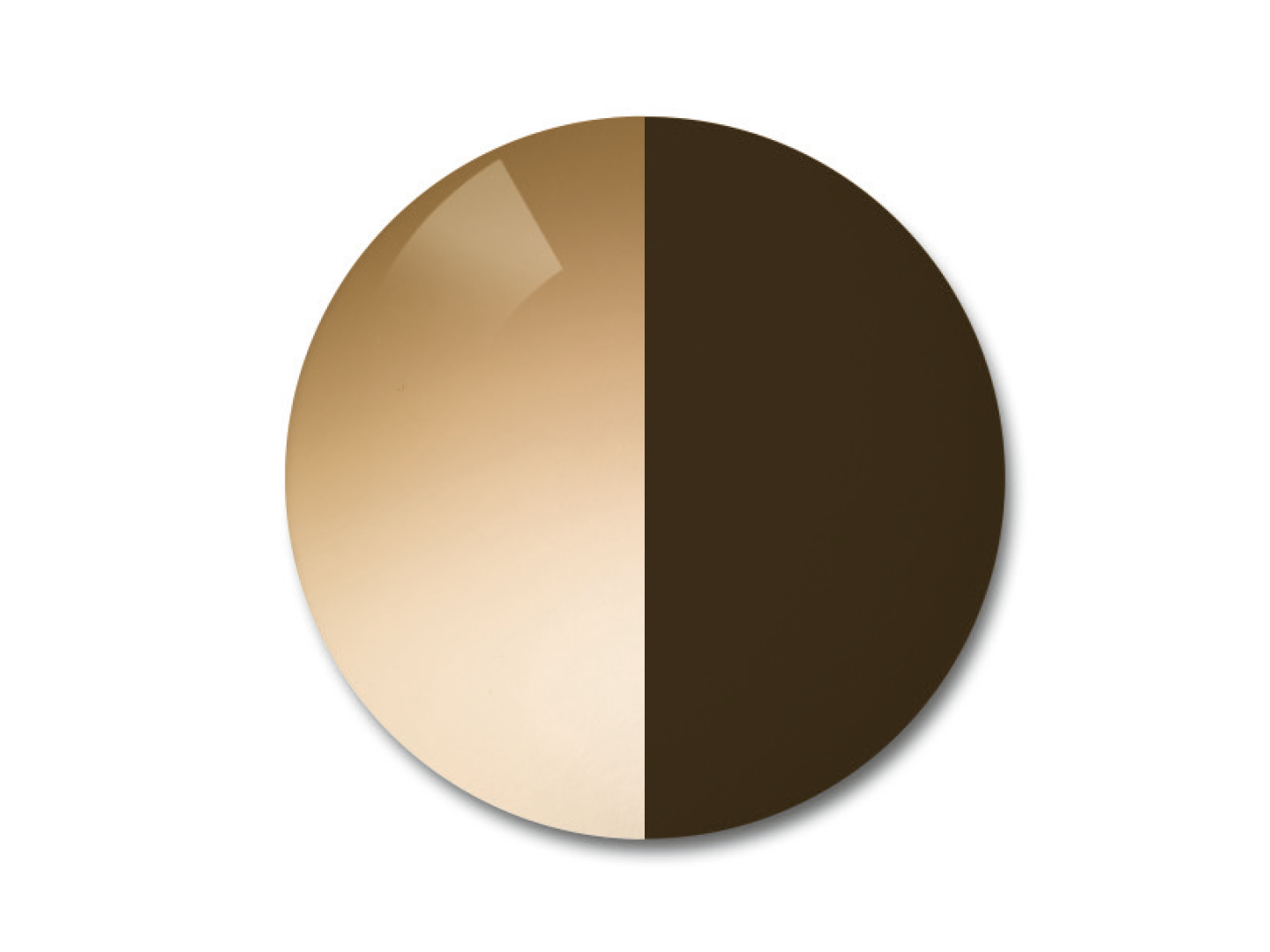 AdaptiveSun de ZEISS en gradiente Brown con tinte en gradiente ligero y tinte uniforme fuerte.