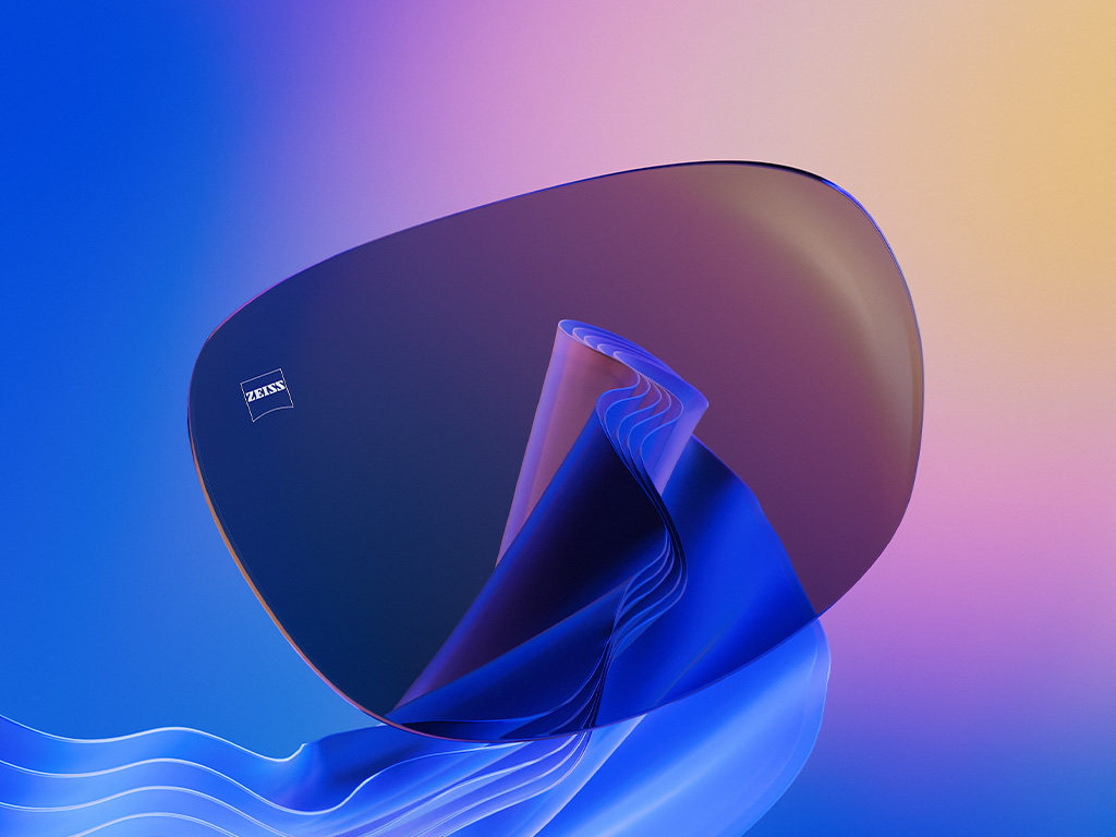 Ilustración CGI en 3D de unos lentes solares tintados.
