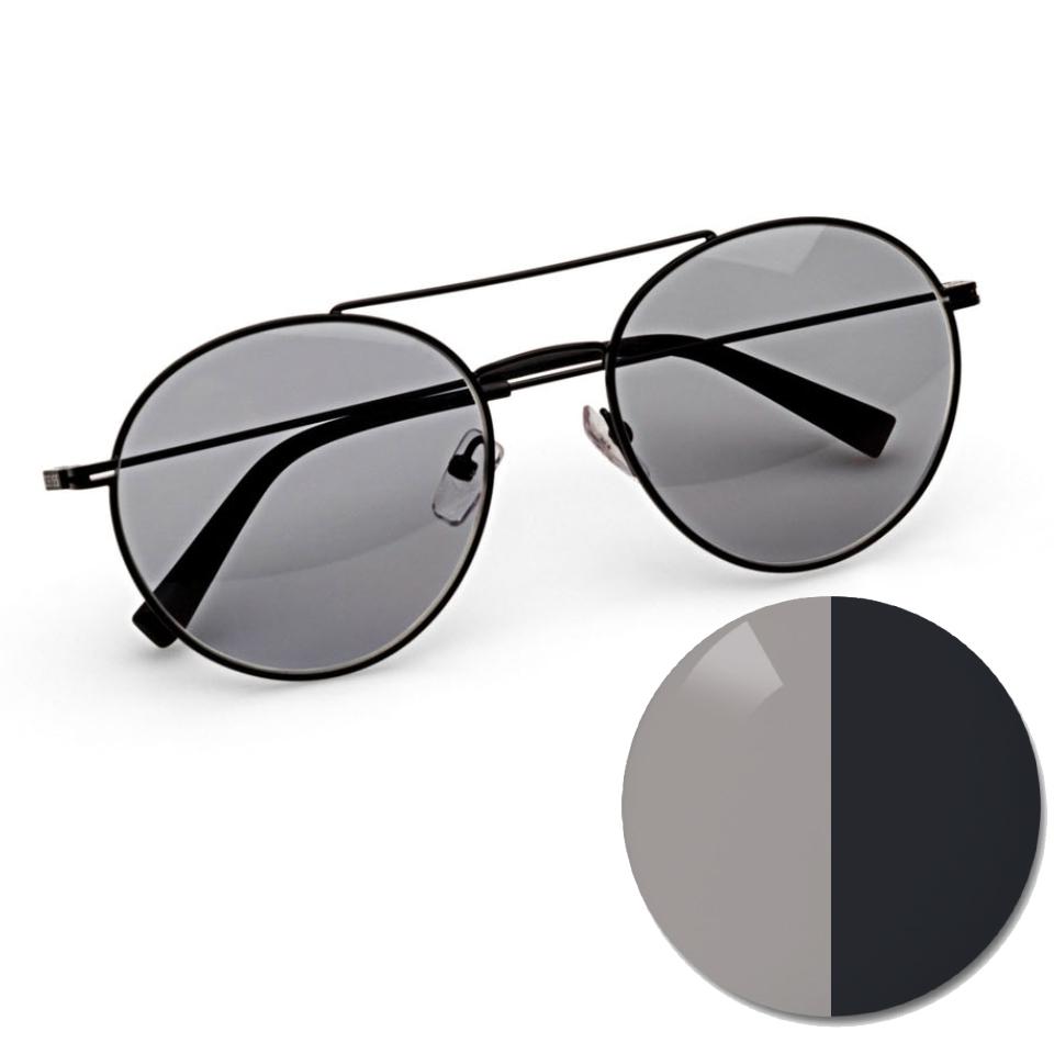 Lentes con AdaptiveSun de ZEISS en gris uniforme y un punto de color en tono claro y oscuro